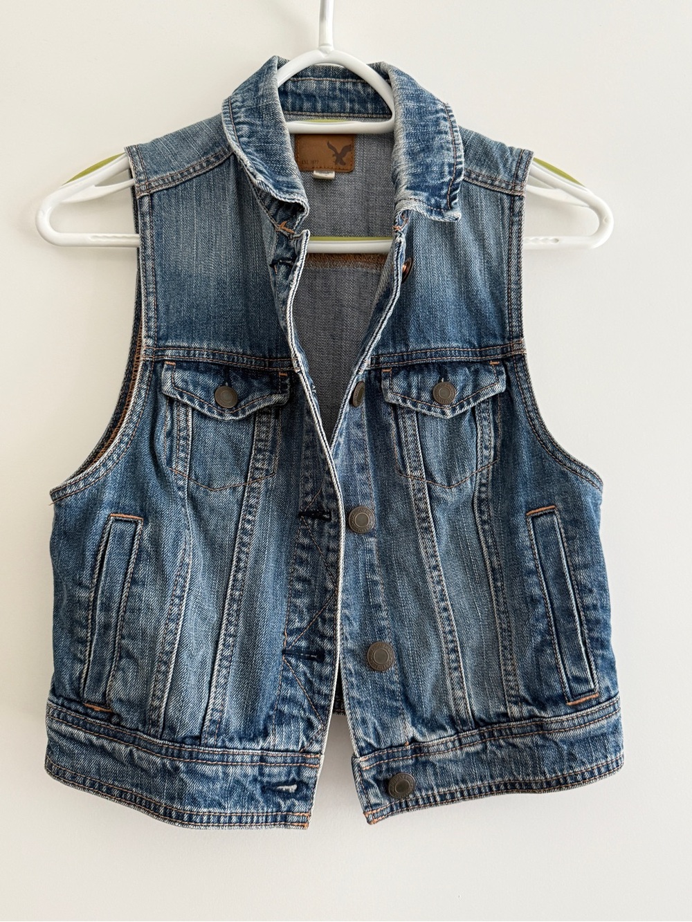 American Eagle Outfitters Light Blue Denim Vest